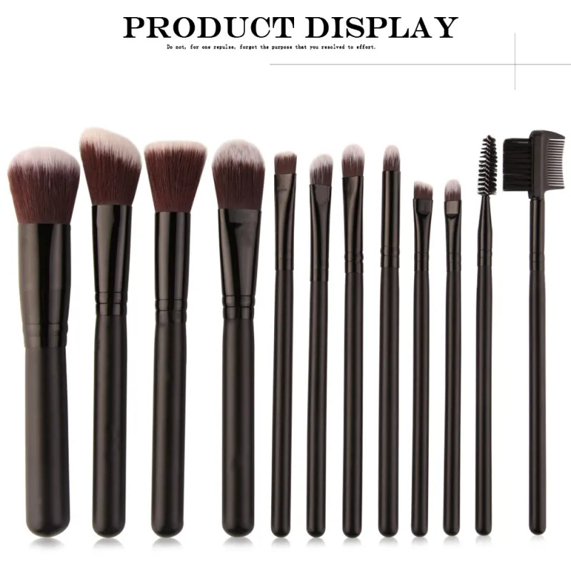 Professional 12Pcs Makeup Brushes Kit Studio Holder Tube Convenient Portable Leather Cup Natural Hair Synthetic