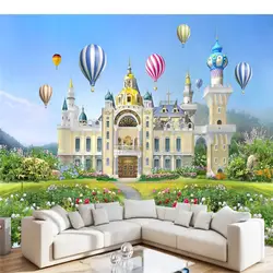 Пользовательские фото обои 3D Роскошные Европейский замок фрески для детей цветы листьев обои Blue Sky для Гостиная детская комната