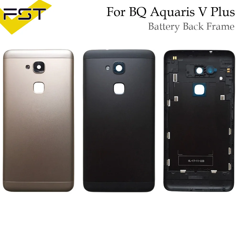 Черная/Золотая задняя крышка батарейного отсека чехол для BQ Aquaris V Plus рамка