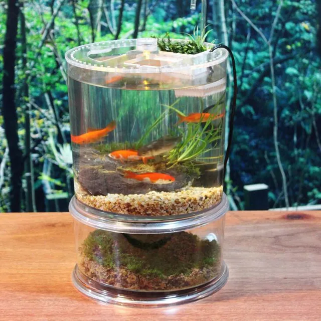 Acrylic Aquarium Turtle Goldfish Breeding Box Fish Tank Feeding Bowl