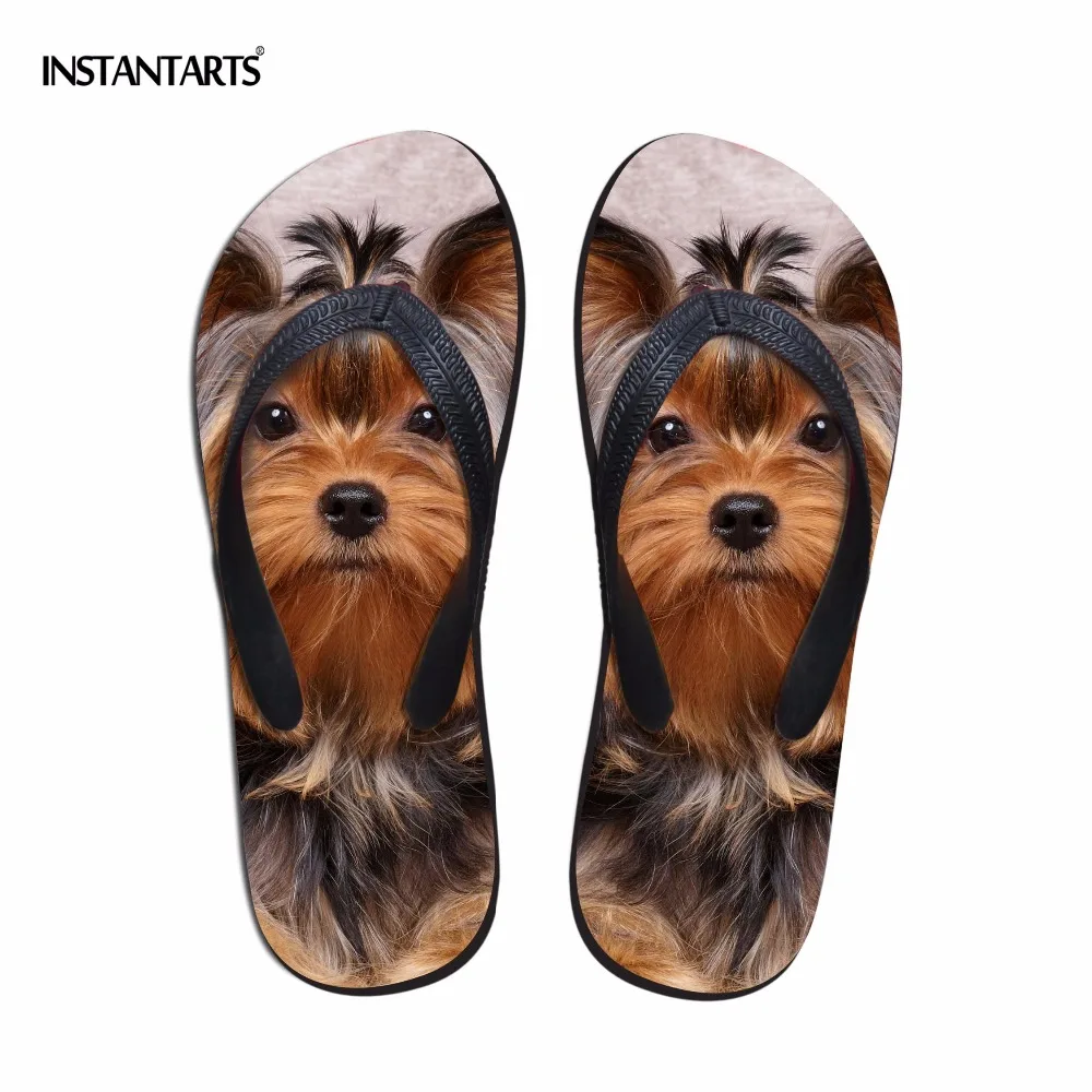 INSTANTARTS Mens Leisure Beach Flip flips Fashion 3D Animal Dog Owl