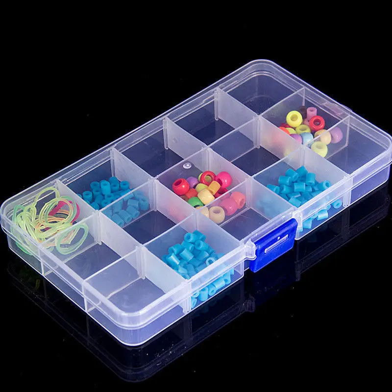 15 Compartments Plastic Case Box Jewelry Bead Storage Container Craft