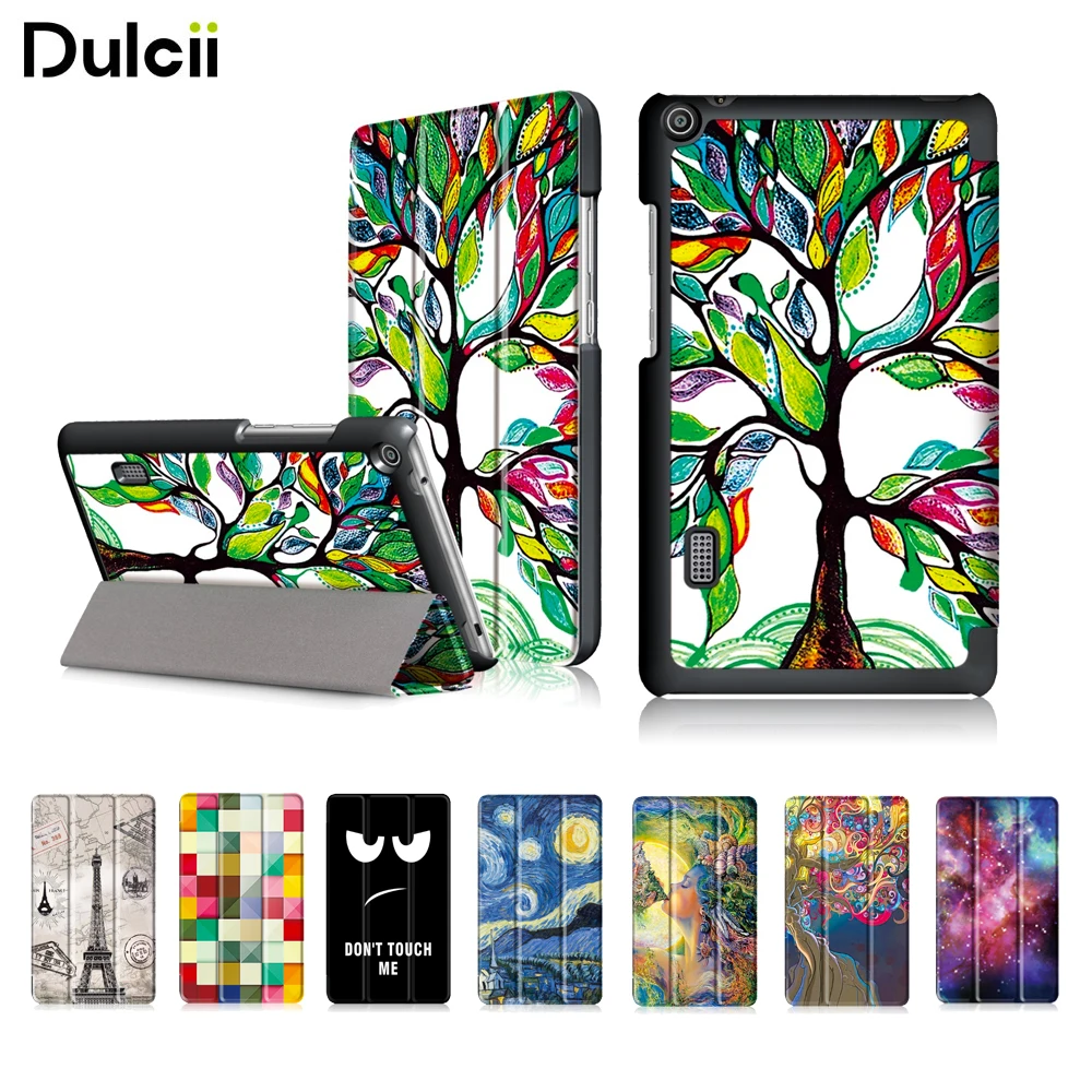 Dulcii чехол для huawei MediaPad T3 7 пакета(ов) рисунком искусственная кожа Tri-fold t3 0 дюймов