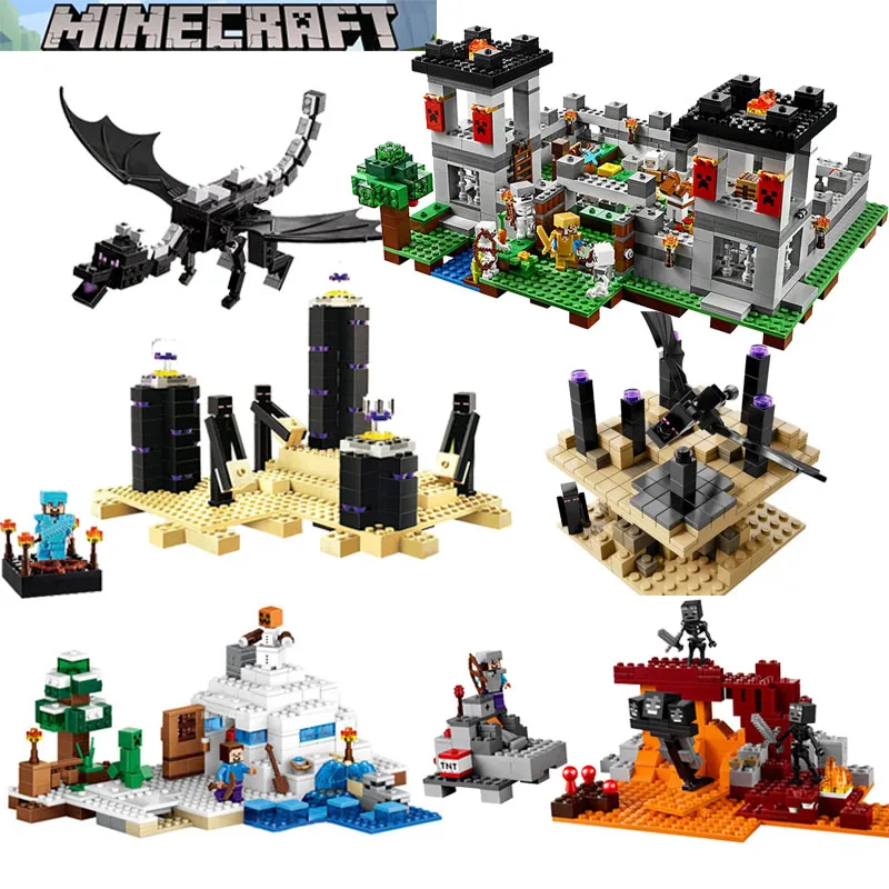 Бела Совместимость с Legoe лего Minecrafted серии мой мир Ender Дракон 6 видов строительные