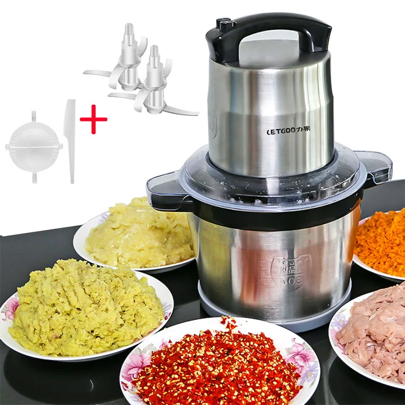 

220V Stainless Steel 2 Speed 1200W(Max) 4.5L Large Capacity Mincer Meat Grinder Home Meat Grinder Food Processor