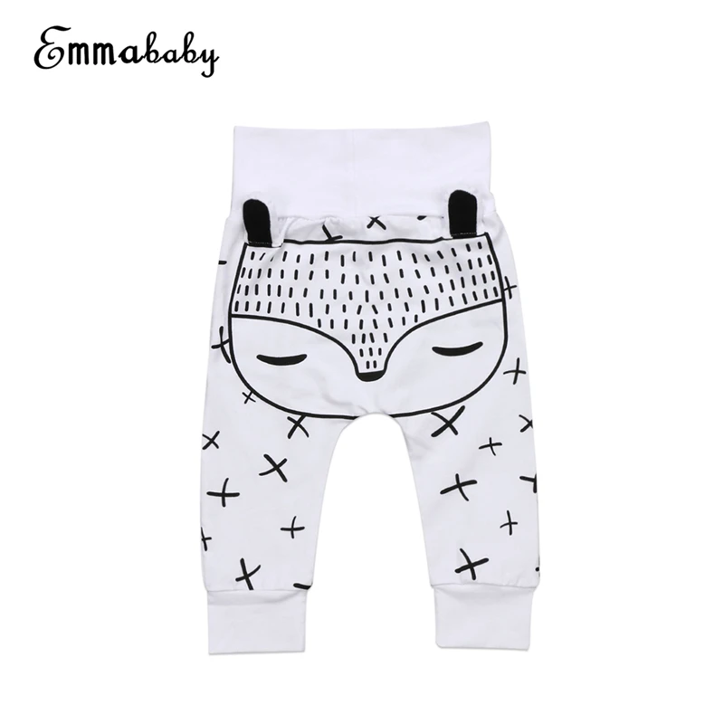 

Emmababy Kids baby girl boy cotton pants fox PP cute cartoon Newborn Boys Girls Harem Pants Trousers Bottom baby boys