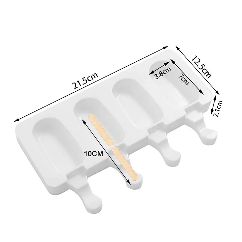 UPORS 4/8 полости Popsicle силиконовые формы многоразовые пищевого класса силиконовые формы для мороженого BPA бесплатные лотки для крема DIY кухонные инструменты - Цвет: 4 Cavity S