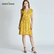 Green Home Floral Maternity Nursing font b Dress b font Four Colors font b Pregnancy b