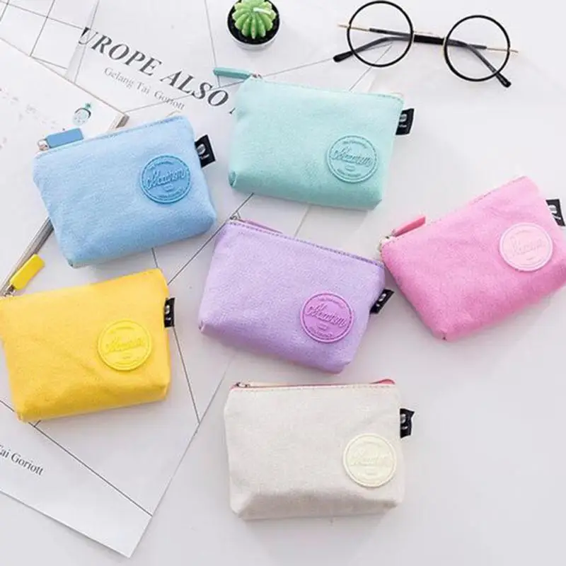 Fashion Cute Coin Purse Pouch Mini Purse Candy Color Summer Cotton Cloth Small Purses Wallet