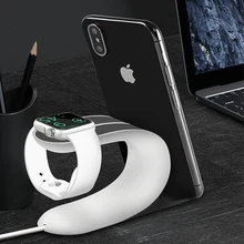 2 в 1 универсальная станция подзарядки держатель для наручных часов Apple Watch, на возраст 1, 2, 3, 4, 5, iPhone X Xr Xs 8 7 6S Plus наручных часов iWatch, Подставка для зарядки Зарядное устройство паяльная станция