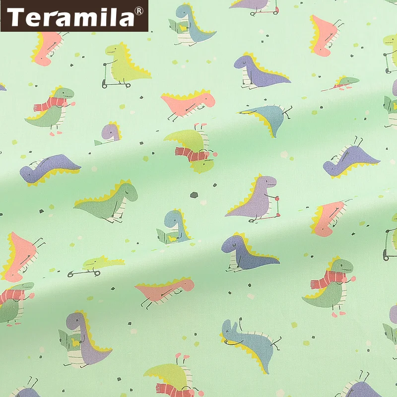 Teramila хлопковая ткань милый динозавр дизайн Tissu детская ткань Сделай Сам Лоскутная Подушка стеганый швейный домашний текстиль простыня