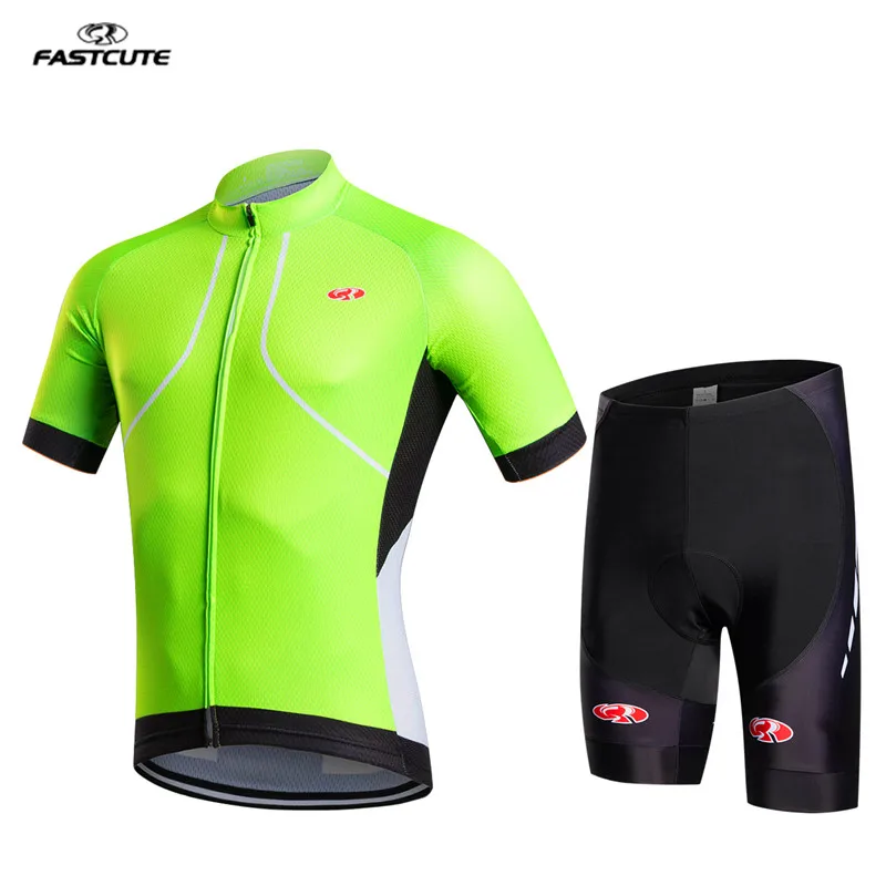 

2017 Fastcute team cycling light green jersey bike short clothes summer ciclismo bicycling clothing MTB Bicycle Maillot Culotte