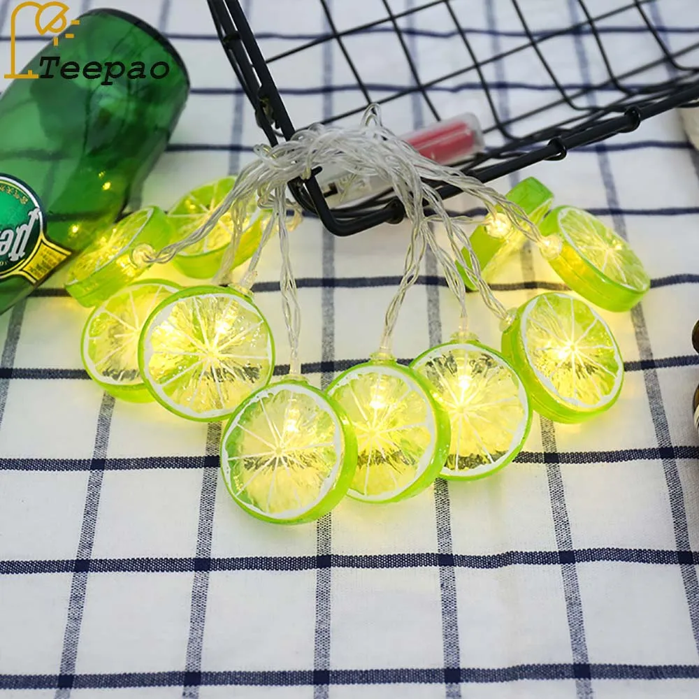 Decorative Holiday lights battery plug lantern string lemon strawberry