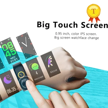 

2018 real big touch screen color display Smart Bracelet Blood Pressure Blood Oxygen Heart Rate Monitor Smart band wristband
