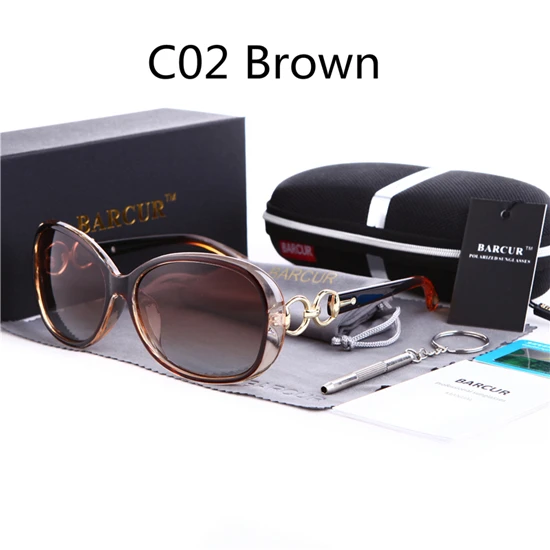BARCUR Новые Солнцезащитные очки женские поляризованные Модные солнцезащитные очки для женщин UV400 - Цвет линз: Brown Gradient
