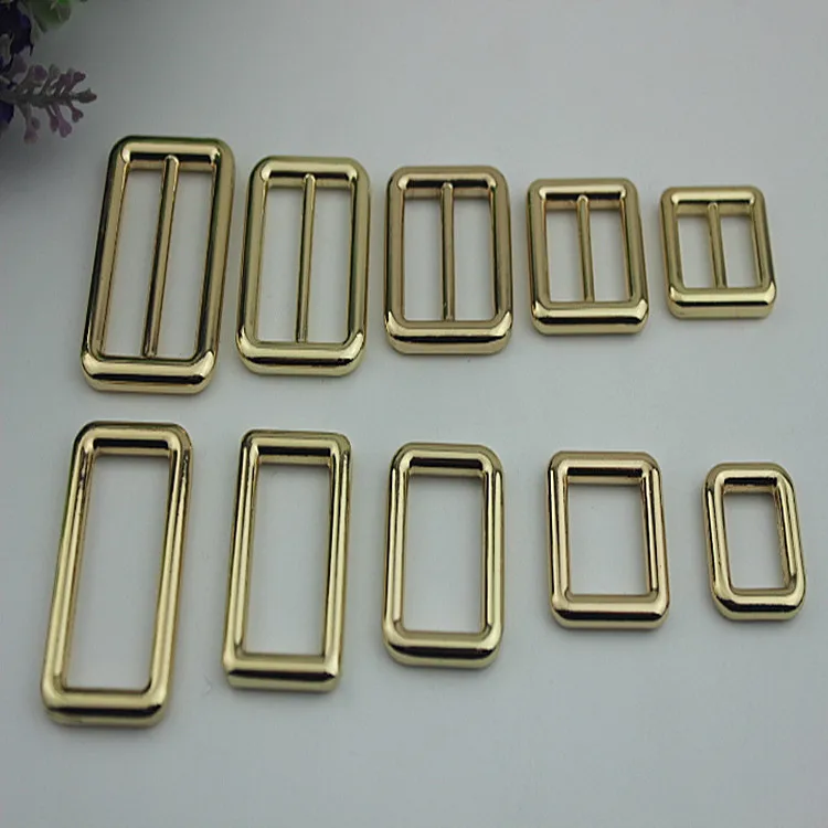 4pcs Metal Gold Tri Glide Squre Ring Buckle for Handbag Belt Adjustment Clasp Webbing Loop Snap DIY Bag Leather Crafts Accessory | Дом и сад