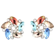 11 цветов хорошее качество Лидер продаж Новые дизайнерские украшения Полный Хрустальный цветок серьги гвоздики модные женские туфли себе простые серьги