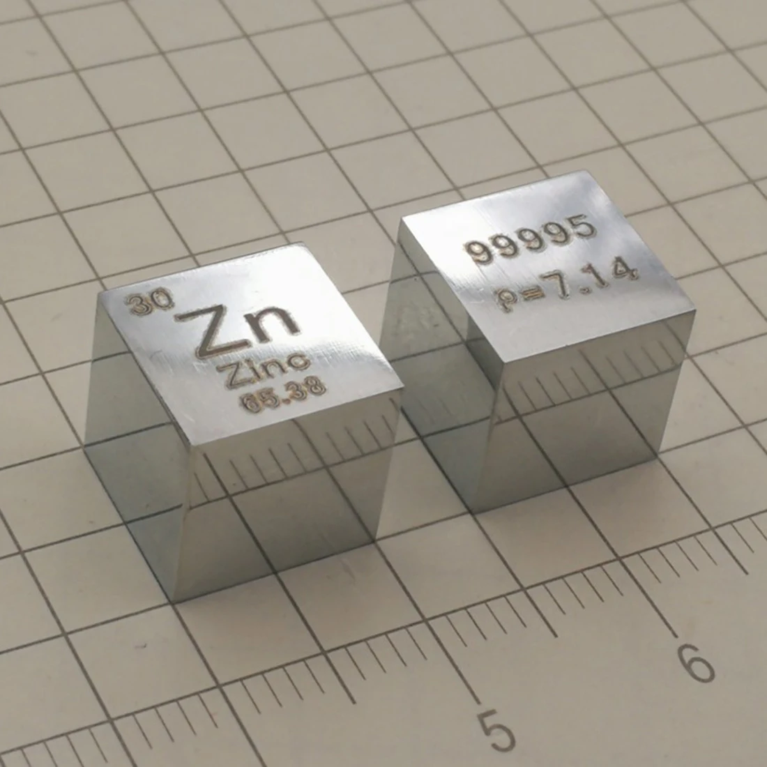 10X10X10 мм (Zn≥ 99.9%) Зеркальная полировка высокой чистоты Цинковый куб Периодическая