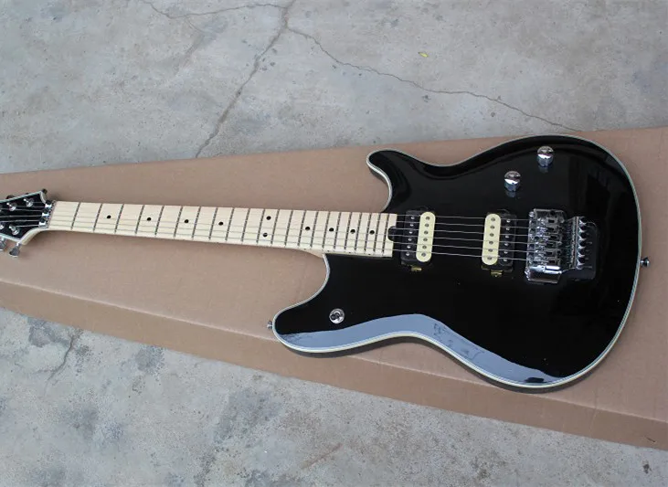 

Factory Wholesale Glossy Black Body Electric Guitar with 2 Open Pickups,Offer Customized as you request