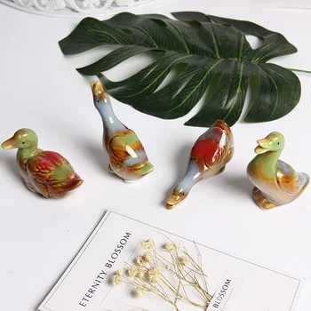 

4 pieces high density ceramic pet duck Decorative table decoration accessories Birthday gift