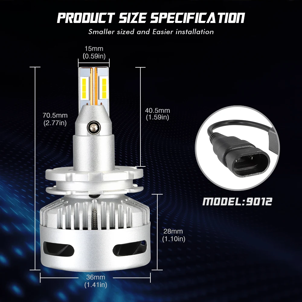 NOVSIGHT 2 шт. автомобильный проектор светодиодные фары H7 H11 9005/9006 9012 D5 D2/D4 D1/D3/D8 90 Вт 12000лм 6500 к Автомобильные фары светодиодные automotivo