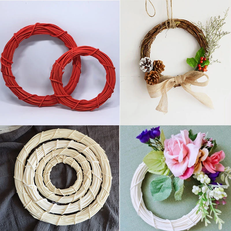EliteKoopers White Rattan Round Shape Christmas Ring Wreath Garland For DIY Wedding Decoration EliteKoopers White Rattan Round Shape Christmas Ring Wreath Garland For DIY Wedding Decoration