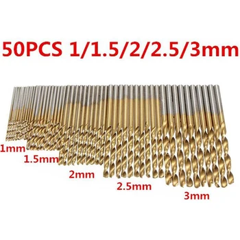 

Hot Sale 50Pcs/Set HSS Tungsten Carbide Twist Drill Bit Power Tool High Speed Steel HSS Titanium Coated Drill Bit Set