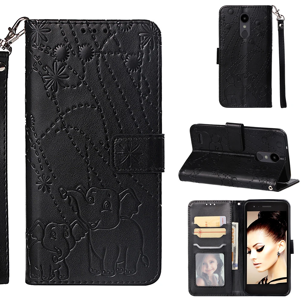 For LG Aristo 2 Plus Case Soft Silicone Full Cover Elephant Embossed Leather Flip LV3 2018 K8 (USA) | Мобильные телефоны и