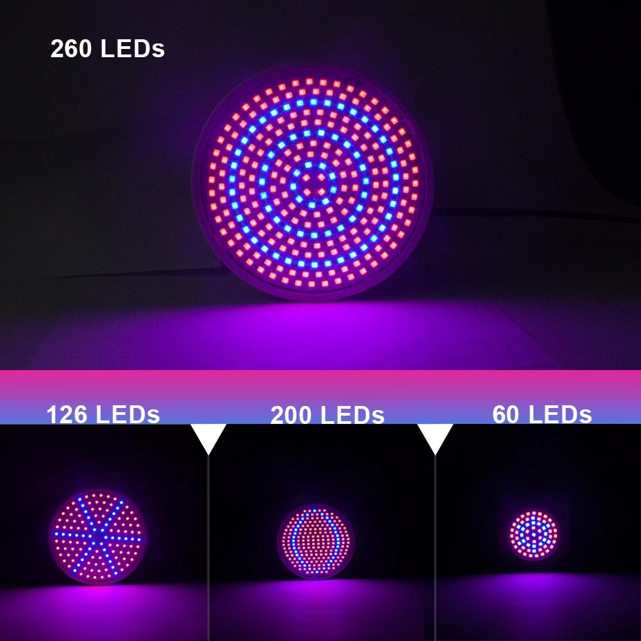 Светодиодный Grow светильник 60 126 200 260 светодиодный Фито лампа Гибкая лампа держатель зажим Светодиодная лампа для выращивания растений для внутреннего Desktop растения растут