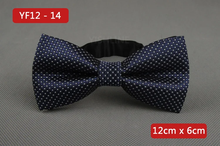 YISHLINE NEW Men's Bow Tie Gold Paisley Bowtie Business Wedding Bowknot Dot Blue And Black Bow Ties For Groom Party Accessories - Цвет: YF12-14