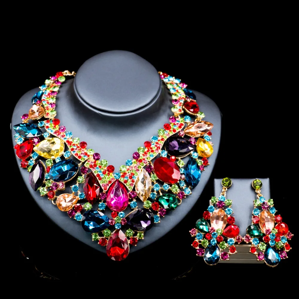 Lan palace бутик нигерийский Свадебный комплект ювелирных изделий шесть цветов
