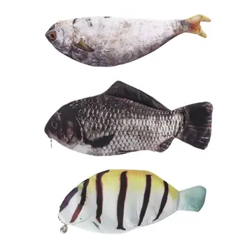 

Fashion Student Children Fish Shape Pencil Case Bag School Supplies Stationery Pen Realistic Creative New Zip 3 Color