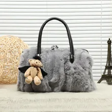 Зимняя роскошная сумка-мессенджер из натуральной кожи, модные женские меховые сумки для дам, женская сумка-тоут