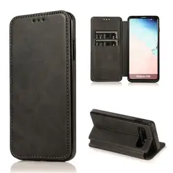 Из искусственной кожи чехол-портмоне для samsung Galaxy S10 плюс S8 S9 Note 9 чехол-книжка с откидной крышкой и с отделением для карт, на магните с