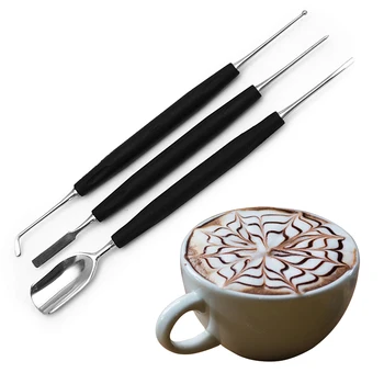 

Latte Art Set of 3 for Latte Art, Cappuccino, Espresso, High-end 304 stainless steel 8-inch (21cm)