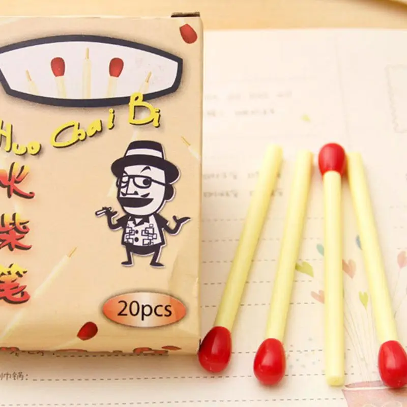 20 PCS/lot Matchstick Ball Pens Office Supplies Match BallPoint Pen Student School Supplies Writing Stationery