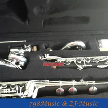 Низкий с) Бас кларнет Bb ключ гренадилла, черное дерево, черное дерево корпус, ключи посеребренные