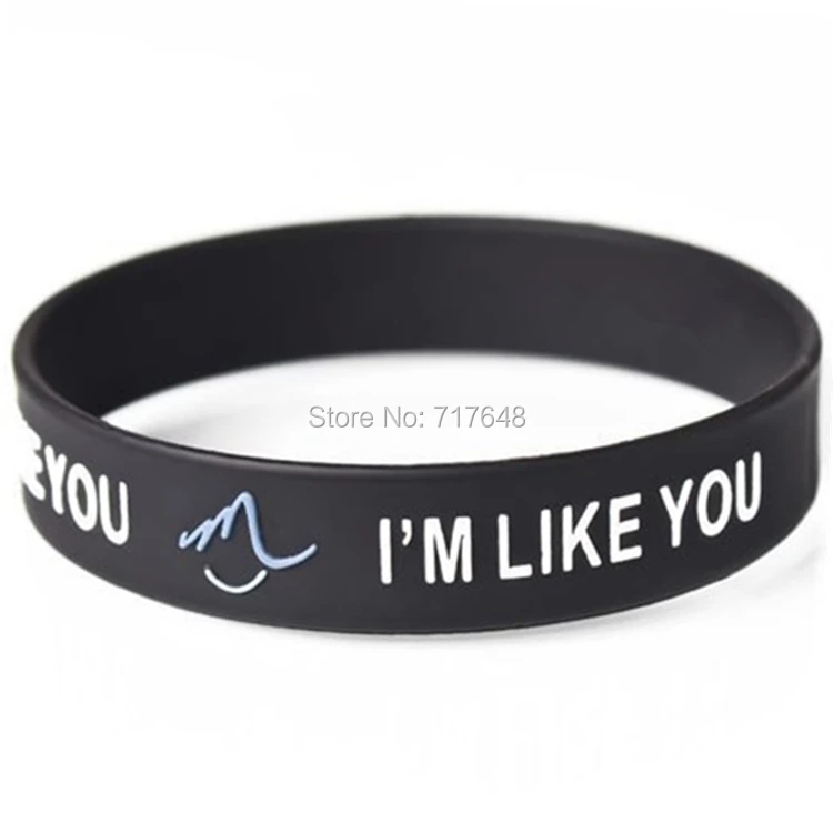 Pulseras de en blanco y negro, 300 unidades, I'm Like You Leo Messi, envío gratis por FEDEX - AliExpress Joyería y