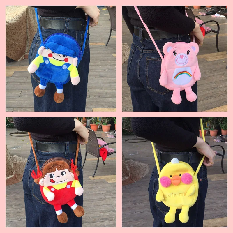 

manga 1PCS Milk Girl Bear Anime Plush Shoulder Bag Handbags Cartoon Soft Tote Pouch Phone Bags Coins Purse Card Kid Gifts New