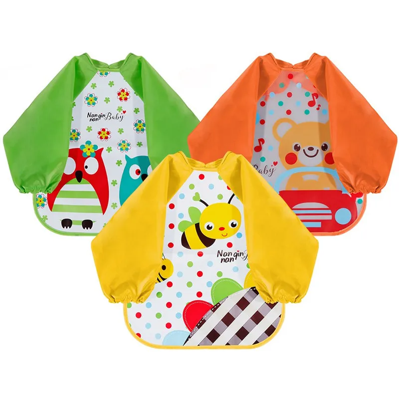 

YOOAP Bibs with Sleeves EVA Baby Bib Waterproof Unisex Waterproof Long Sleeved Bib EVA Baby Bandana Drool Baby Bib for Infant