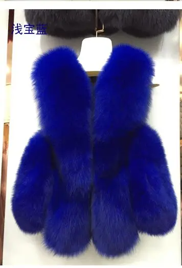 Новинка, зимние толстые теплые меховые жилеты, пальто для женщин, искусственный Лисий мех, жилет, короткие пальто, высокое качество, жилет, Женская куртка, верхняя одежда - Цвет: blue