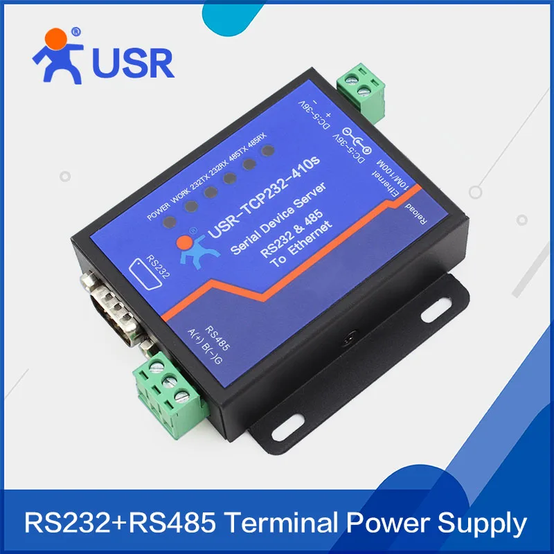

USR-TCP232-410S RS232 RS485 to TCP/IP Converter Ethernet Serial Devce Servers Modbus to Serial Ethernet with DHCP and DNS Q062