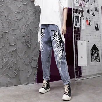 

Women High Waist Print Jeans Feamel Streetwear Hip Hop Haren Denim Pants Fashion Boyfriend Jeans for Women Plus Size S-2XL
