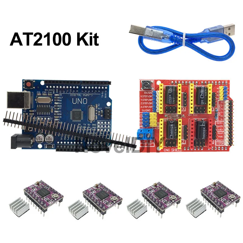 Плата расширения для ЧПУ щит V3 V3.0 + UNO R3 с usb Arduino 4 шт. Драйвер шагового двигателя