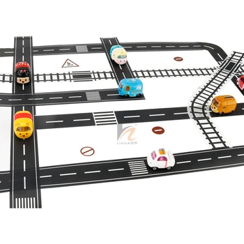 

Play Road Tape for Toy Cars and Trains 3 Rolls 4.8cmx5m Straight Curve Track Traffic Signs - Kids Gifts