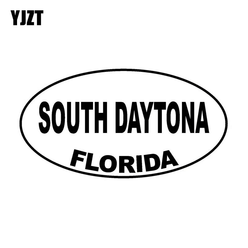 YJZT 14 3 см * 7 6 Южная Дейтона Флорида овальная наклейка виниловая Черный Серебряный