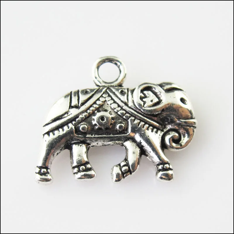 

New 4Pcs Tibetan Silver Tone Animal Heart Elephant Charms Pendants 17x21mm