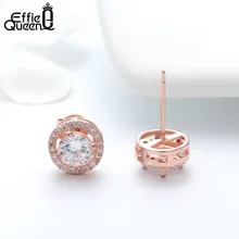 Эффи королева Мода г. Новинка; Лидер продаж Популярные циркон серьги элегантное розовое золото-цвет серьги для женщин DE104-R-W
