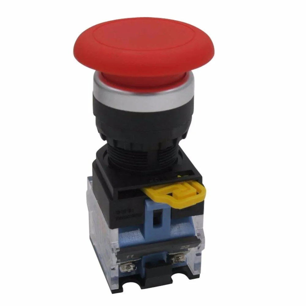 TWTADE/1pcs 22mm Red Mushroom Momentary Switch Push Button 10A 440V 1NO