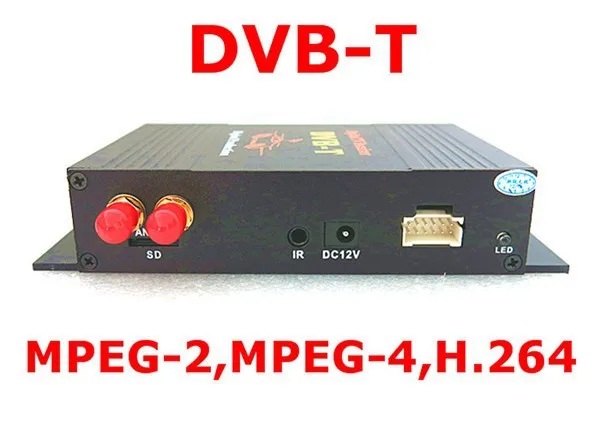 2 тюнера внешний мобильный DVB-T MPEG-4 Авто DVBT MPEG4 цифровой ТВ приемник коробка с пультом дистанционного управления для автомобиля DVD gps плеер